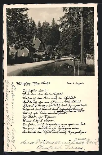 AK Elgersburg, Strassenpartie mit Gasthaus Mönchshof