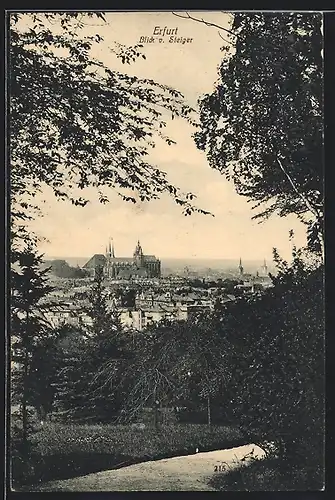 AK Erfurt, Blick vom Steiger mit Dom