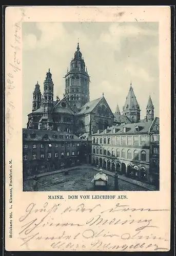 AK Mainz, Dom vom Leichhof aus