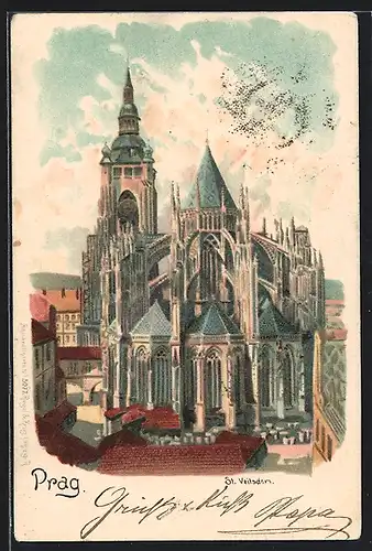 AK Prag / Praha, Veitsdom, Katedrála svatého Víta, Ghram sv. Vita