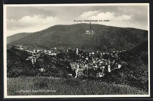 AK Eppstein i. Taunus, Ortsansicht mit Kaisertempel