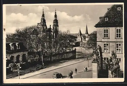 AK Fulda, Blick vom Schloss auf Dom und Michaelskirche