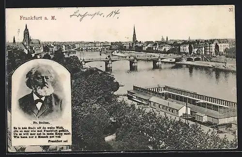 AK Alt-Frankfurt, Totalansicht, Portrait Fr. Stoltze