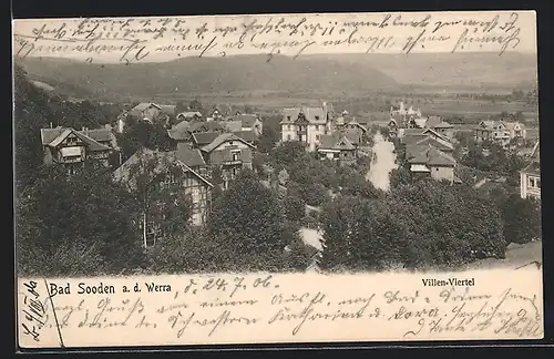 AK Bad Sooden a. d. Werra, Villen-Vierte aus der Vogelschau