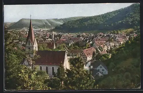 AK Blaubeuren, Ortsansicht aus der Vogelschau