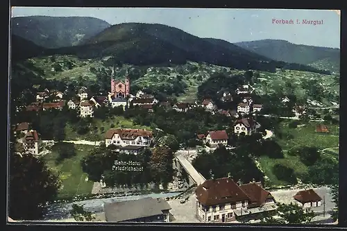 AK Forbach im Murgtal, Bahn-Hotel Friedrichshof, Gesamtansicht