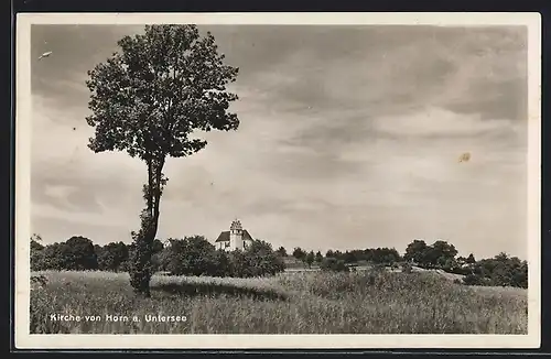 AK Horn /Untersee, Kirche, aus der Ferne gesehen