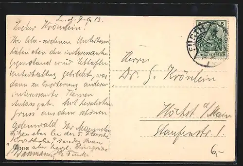 AK Lindenfels i. O., Teilansicht mit Kirche