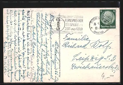 AK Rüdesheim a. Rh., Rheinpromenade mit Bahngleis