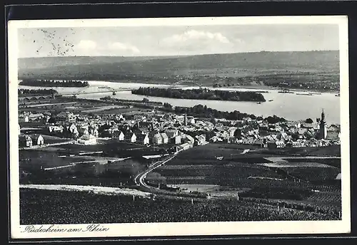 AK Rüdesheim am Rhein, Blick von der Jugendherberge auf den Ort