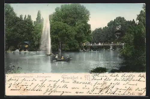 AK Frankfurt-Westend, Schweizerhäuschen im Palmengarten