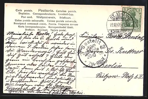 AK Saarbrücken-St. Johann, Saarpartie mit Brücke