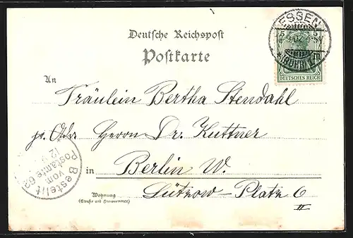 AK Essen, Partie im Stadtgarten mit Fontäne