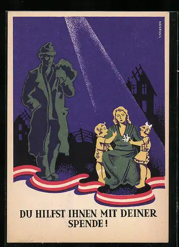 Künstler-AK Offizielle Karte für zusätzliche Heimkehrer-Befürsorgung