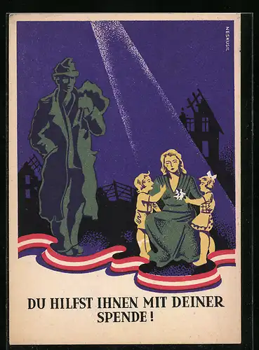 Künstler-AK Offizielle Karte für zusätzliche Heimkehrer-Befürsorgung