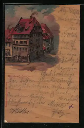 Holzbrand-Imitations-AK Nürnberg, Dürerhaus