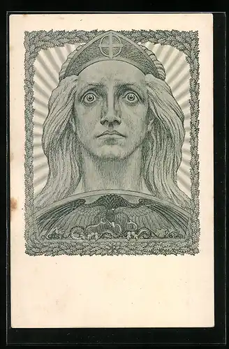 Künstler-AK Fidus: Germania 1914, Steinzeichnung