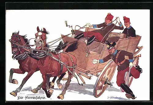 Künstler-AK Fritz Schönpflug: Der Herrenfahrer