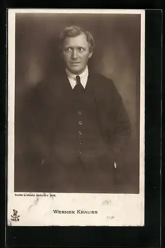 AK Schauspieler Werner Krauss im Kostüm einer Theaterrolle