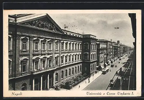 AK Napoli, Universita e Corso Umberto I, Strassenbahn