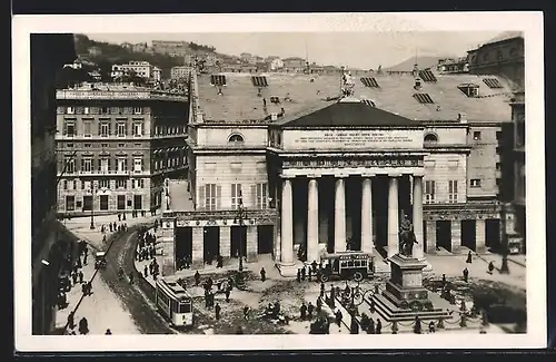 AK Genova, Teatro Carlo Felice, Strassenbahn
