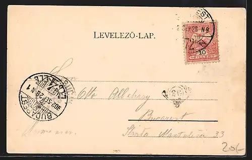 AK Budapest, Kossuth-Lajos Gasse mit Strassenbahn