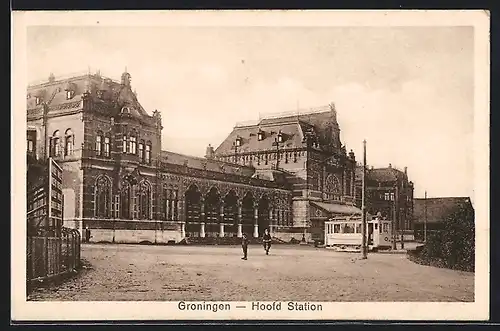 AK Groningen, Hoofd Station, Strassenbahn