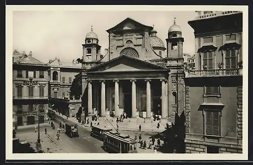 AK Genova, Chiesa di N. S. Annunziata, Strassenbahn