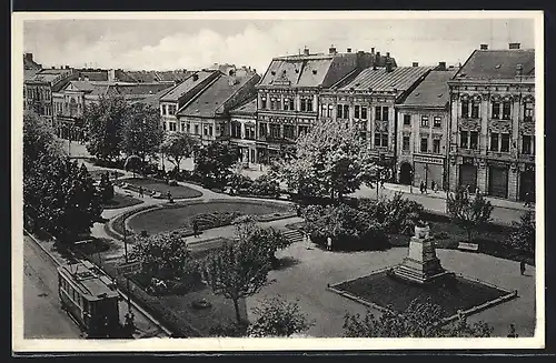 AK Kosice, Ciast Stefanikovej ulici s parkom, Strassenbahn