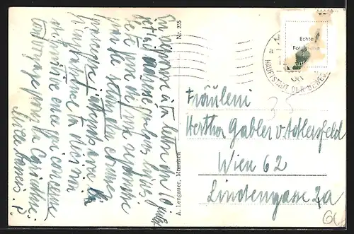 AK München, Universität mit Brunnen und Strassenbahn