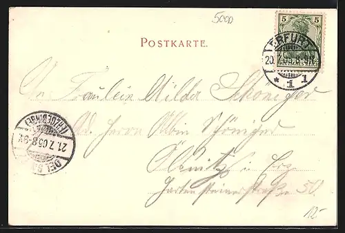 AK Erfurt, Anger mit Strassenbahn, von oben gesehen