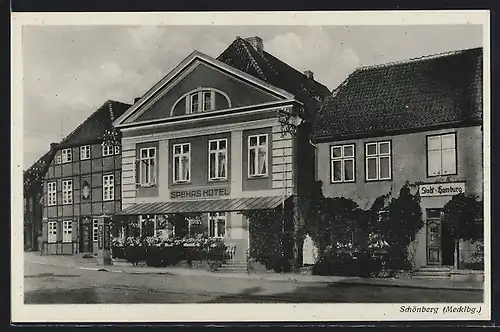 AK Schönberg /Mecklbg., Spehas Hotel und Gasthaus Stadt-Hamburg