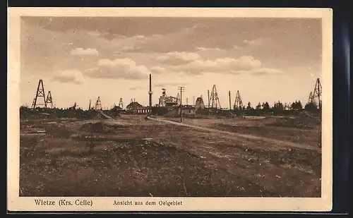 AK Wietze /Kr. Celle, Ansicht aus dem Oelgebiet, Panorama