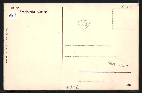 AK Wietze /Kr. Celle, Erdöl-Werke, Panorama von der Strasse aus