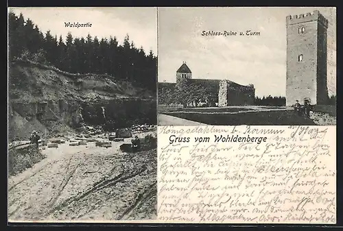 AK Wohldenberg, Steinbruch, Schloss-Ruine und Turm