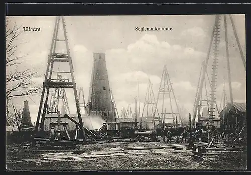 AK Wietze /Kr. Celle, Erdölwerke, Schlemmkolonne, Deutsche Mineralöl-Industrie AG