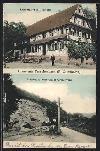 AK Furschenbach, Restaurant zum Rebstock, Steinbruch Acherthaler Granitwerke