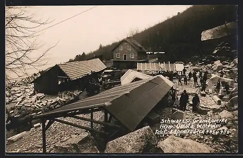 AK Waldulm bei Kappelrodeck, Granitwerke H. Ossola, Ortspartie mit Gebäuden und Besuchern
