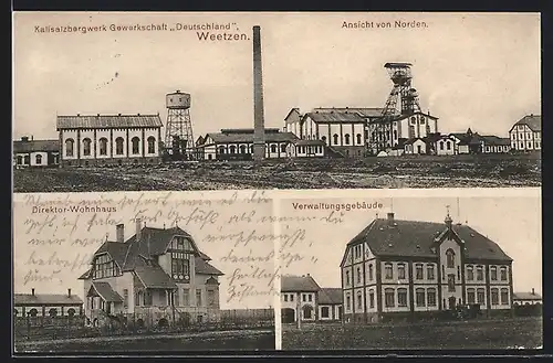 AK Weetzen, Kalisalzbergerk Gewerkschaft Deutschland, Ansicht von Norden, Verwaltungsgebäude