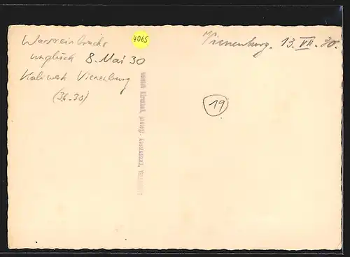 Foto-AK Vienenburg, Wassereinbruch 1930, Kaliwerk