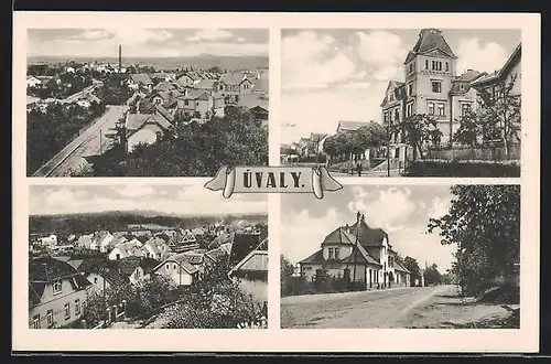 AK Uvaly, Teilansicht, Gebäudeansicht, Ortspartie