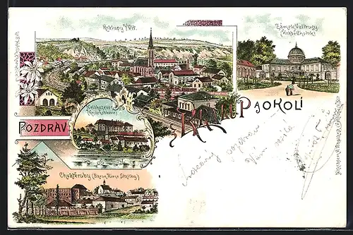 Lithographie Kralupy, Zamek Veltrusy, Nelahozevec, Chvateruby