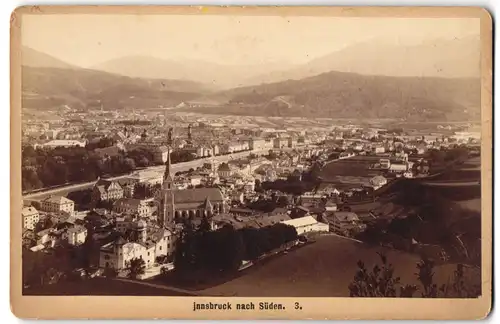 Fotografie Anton Gratl, Innsbruck, Ansicht Innsbruck, Blick auf die Stadt nach Süden
