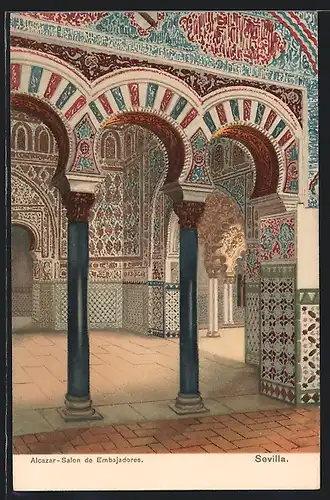 Lithographie Sevilla, Alcazar-Salon de Embajadores