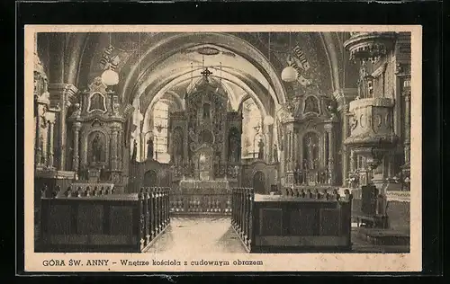 AK Góra sw. Anny, Wnetrze kosciola z cudownym obrazem