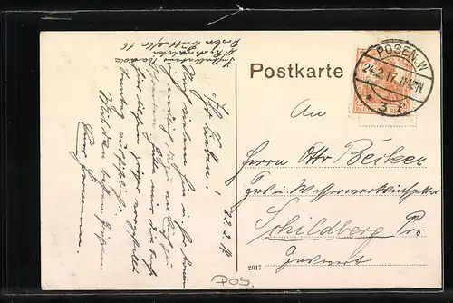 AK Posen, Theaterplatz mit Königlichem Schloss