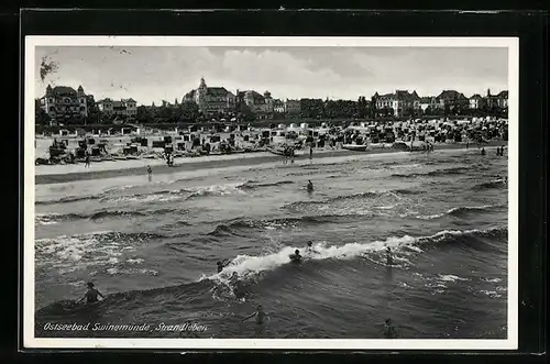 AK Swinemünde, Ostseebad, Strandleben