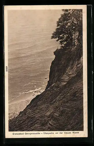 AK Georgenswalde, Ostseebad, Uferpartie an der blauen Rinne