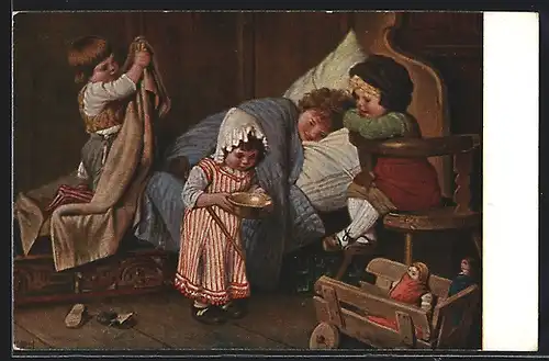 Künstler-AK Hermann Kaulbach: Der eingebildete Kranke