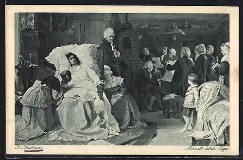 AK Mozarts letzte Tage, viele Besucher in seinem Krankenzimmer